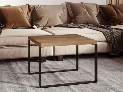 Obrázok produktu pre Konferenčný stolík štvorec POMPON - dub lancelot / čierny