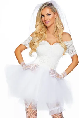 Produktbild von Braut Kleid Kostüm weiß - Damen Verkleidung Größe: S-M