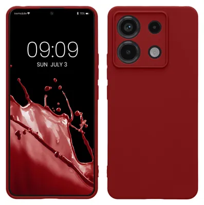 Produktbild von kwmobile Handyhülle für Xiaomi Redmi Note 13 Pro 5G / Poco X6 5G Hülle - weiches Handy Silikon Case - Schutzhülle Cover - Rhabarber Rot