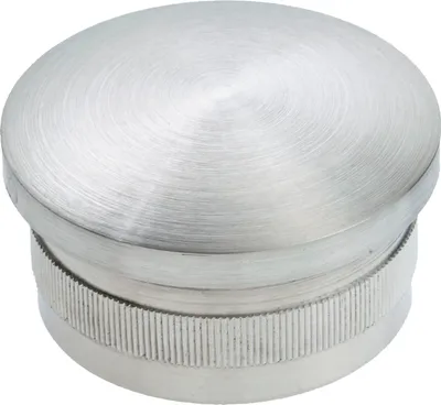 Produktbild von CROSO Rändelkappe gewölbt, ø 33,7 x 2,0 mm, Edelstahl geschliffen V2A