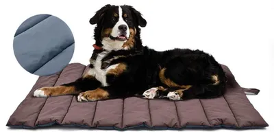 Wasserabweisende Hundematte, waschbar, faltbar, 110 x 68 cm, braun/blau