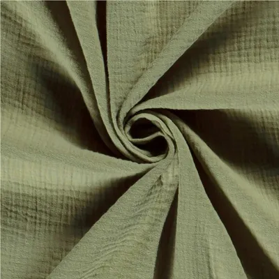 50x130cm Musselin Stoff uni Oeko-Tex zertifiziert Meterware Mulltuch Baumwolle oliv