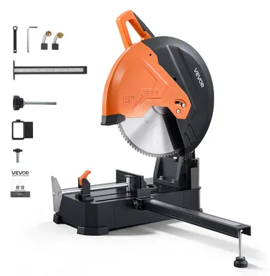 Obrázok produktu pre VEVOR kovorez, priamočiará píla, 406,4 mm, kotúč na rezanie kovov, motor 3 kW, uhlová píla na rezanie kovov, nastaviteľný uhol od -45° do 45°, suché rezanie, s robustnou ochranou kotúča a stupnicou