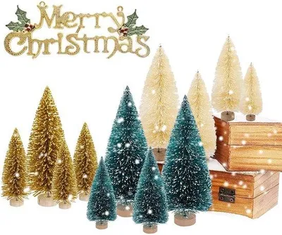 Productafbeelding van Set van 12 Mini Kerstbomen voor Decoratie