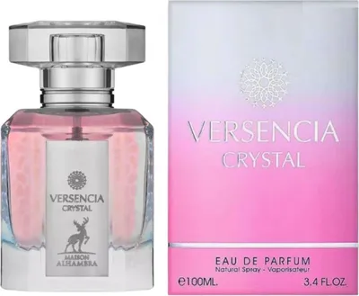 A product shot of a perfume bottle and its packaging.