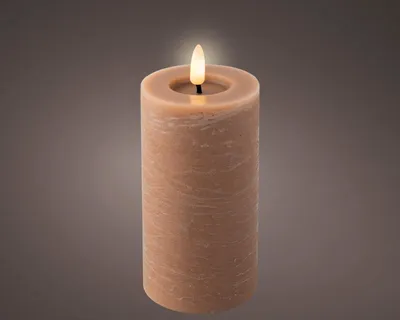 Produktbild von Kaemingk LED Kerze Wachs hellbraun/warmweiss 15cm