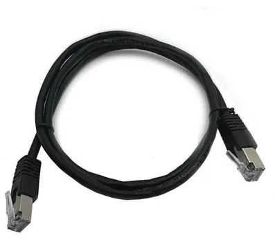 Produktbild von RJ45 Kabel, Cat.6, F/UTP, Geschirmt, Kupfer, Schwarz, 1m