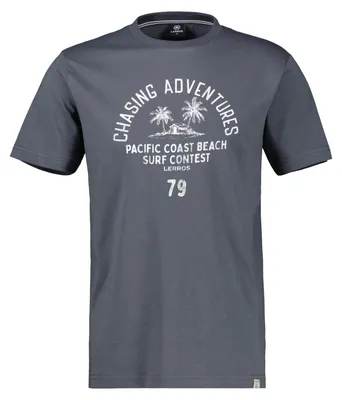 Produktbild von Lerros Übergröße T-Shirt dunkelgrau Print Beachprint