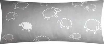 Produktbild von 1 x Kissenbezug in 40x80 cm Renforcé 100% Baumwolle - Schafe Lämmer Grau Weiß - Kopfkissen-Bezug, Kissenhülle, Dekokissenbezug (1-Stück-99/7-40x80)