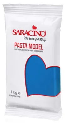 Image de Pâte à sucre bleu pour modelage, 1 kg - Saracino