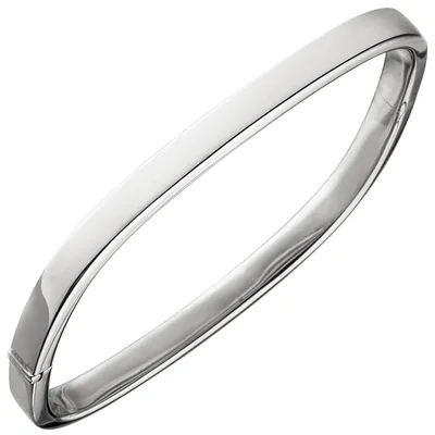 Produktbild von Armreif Armband aus 925 Silber flach eckig 58,9x54,7mm Armschmuck schlicht
