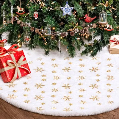 Immagine prodotto di Coperta rotonda per albero di Natale, diametro 120 cm. Coperta per albero di Natale, ideale per decorare l'albero
