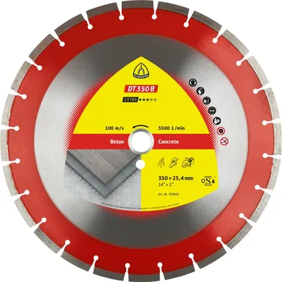 Produktbild von Klingspor DT 350 B Diamanttrennscheiben, 350 x 3 x 20 mm 24 Segmente 40 x 3 x 10 mm, Standardverzahnung