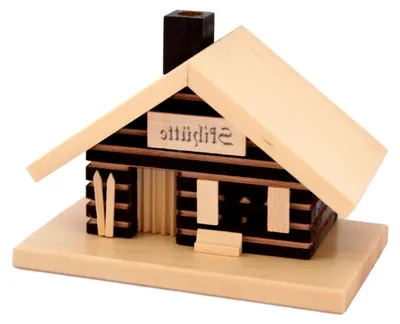 Produktbild von Räucherhaus aus Holz - Skihütte - für Räucherkerzen Größe M - Größe: ca. 11 cm - Hergestellt in Deutschland