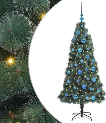 Obrázok produktu pre Umelý predsvietený vianočný stromček so sadou guľôčok 150 cm