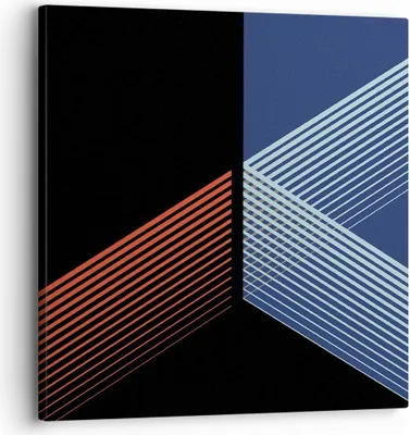 Produktbild von Bild auf Leinwand - Leinwandbild - Einteilig - Abstraktion Schwarz Blau - 30x30cm - Wand Bild - Wanddeko - Wandbilder - Leinwanddruck - Bilder - Wanddekoration - Leinwand bilder - AC30x30-4458