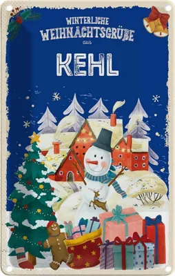 Image de vianmo Plaque en tôle 30x20 cm Weihnachtsgrüße KEHLFEST