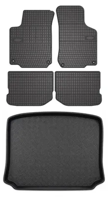 Produktbild von Gummimatten + Kofferraumwanne für Seat Leon I 1999-2005 (Schrägheck) – Schwarz, passgenau – Wielganizator SolidPRO