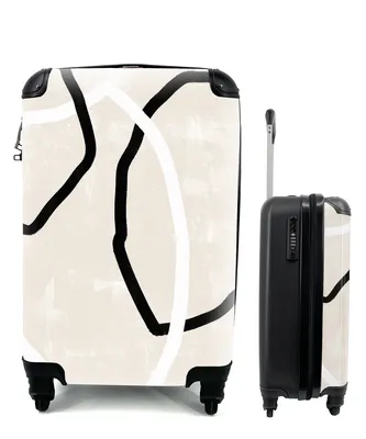 Produktbild von MuchoWow® Koffer Handgepäck Trolley Rollkoffer Kleine Reisekoffer mit 4 Rollen - Rosa - Minimalismus - Design - Cabin Size < 55x40x23 cm & 55x40x20 cm - Fotokoffer - Kabinenkoffer - Boardgepäck - Reise-Box - Reisekoffer - Reisegepäck - Koffer mit Bild - Trolley für Kinder