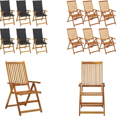 Immagine prodotto di vidaXL Sedie da giardino pieghevoli 6 pezzi con cuscini in legno massiccio di acacia - sedia da giardino - sedia da giardino - sedia da pranzo - sedie da pranzo