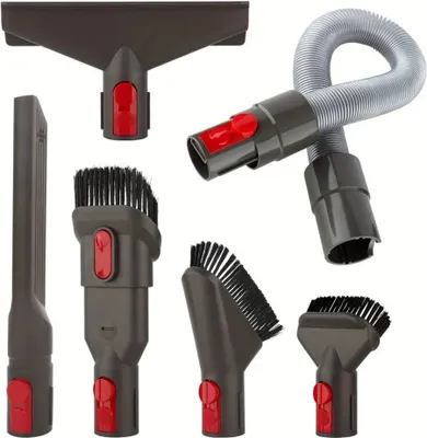 Produktbild von 6 Stück, festes Set für Dyson V15 V12 V11 V10 V7 V8 Separator flauschige Matratze extra großes Staubsauger-Zubehör, Staubsauger-Zubehör, kleine Bürste, Schlafsofa, Matratze, Saugkopf, Schlauch-Set