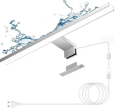 Obrázek produktu pro Neutrální LED koupelnové osvětlení 4000 K/5 W/230 V, IP44, vodotěsné – 40 cm – se zásuvkami/stmívačem – na zrcadlo/na zeď