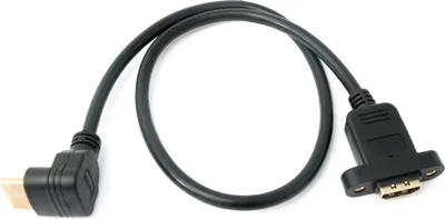 Produktbild von SYSTEM-S HDMI 1.4 Kabel 30 cm Stecker zu Buchse Schraube Winkel in Schwarz