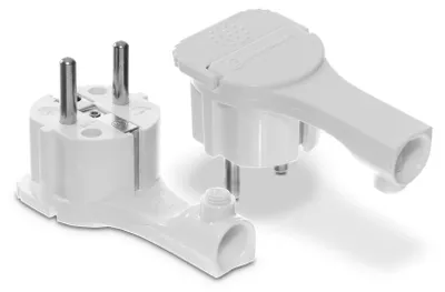 Winkelstecker Schukostecker Flachstecker mit Klappgriff 230V 16A IP20 flach