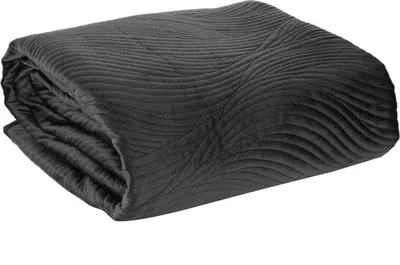 Obrázek produktu pro Dekorativní přehoz na postel 170x210 Ria 5 black velur waves Eurofirany 1
