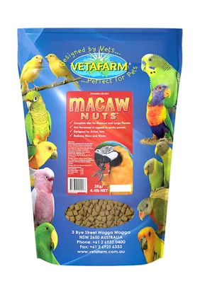 Obrázek produktu pro VETAFARM- MACAW NUTS - celoroční výživné pelety pro AR a další jihoamerické papoušky 2kg