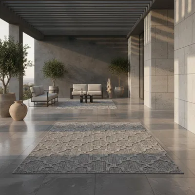 Teppich Outdoor Flachgewebe Skandi-Muster Polypropylen Balkon_Läufer_#sku_BARKPATARA801504951GREY-BARKPATARA1201704951GREY-BARKPATARA1402004951GREY-BARKPATARA1602304951GREY-BARKPATARA2002904951GREY-BARKPATARA2403404951GREY#