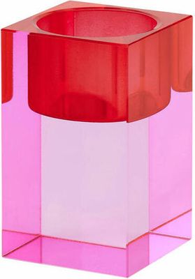 Gift Company Teelichthalter Sari S, Windlicht, Dekolicht, Kristallglas, Rosa, Rot, 7.7 cm, 1096903003