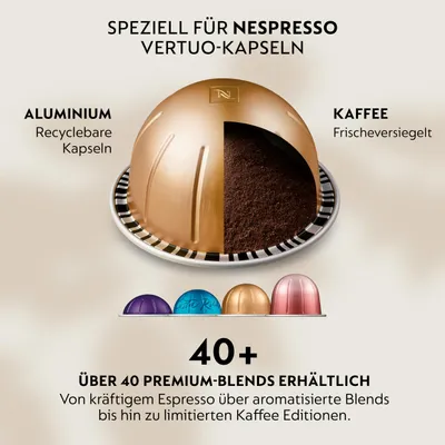 Produktbild von Nespresso Krups VERTUO Up Ink Black, XN9408 inkl.  3 Kaffeesorten, Farbe:Black