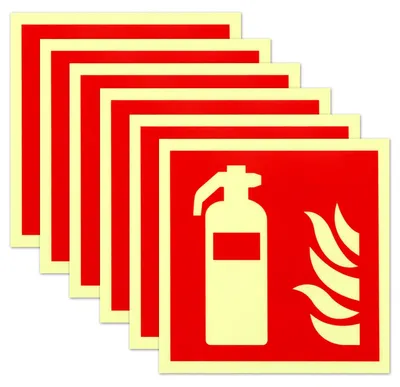 Immagine prodotto di Segnaletica antincendio, 6 pezzi, 15 x 15 cm, adesiva e fotoluminescente