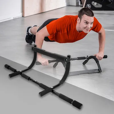 Produktbild von Pure 2Improve 4in1 Klimmzugstange für Türrahmen ohne Schrauben, Rahmenbreite von 60cm bis 80cm, Türreck Pull-up Bar Reckstange Oberkörpertrainer Multifunktionstrainer Trainingsgerät für Heim und Büro