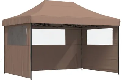 Obrázek produktu pro vidaXL Skládací pop-up párty stan se 3 bočními panely hnědý