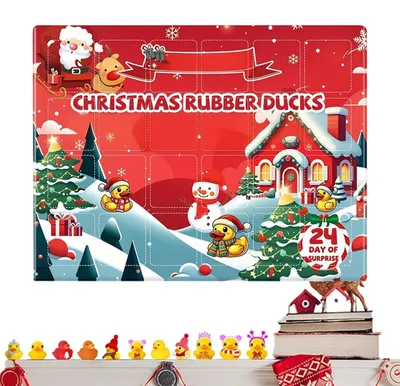 Produktbild von Gummienten Adventskalender 24 Tage Weihnacht Badeenten Countdown Kalender