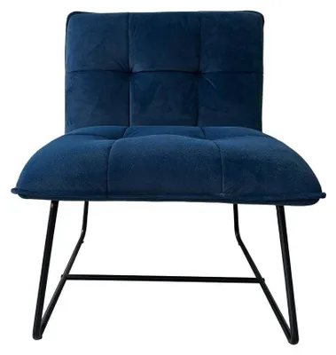 Produktbild von HOMLA NELOX Velours-Sessel navy blau 63x69x73 cm