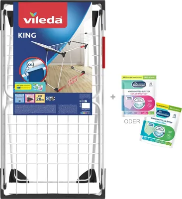 Produktbild von Vileda Wäscheständer King inkl. Dr. Beckmann Waschmittelblätter