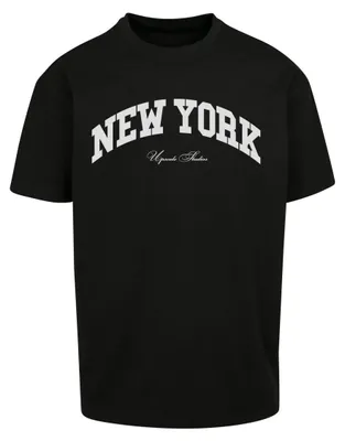 Image de Mister Tee - T-shirt "New York College" pour hommes, coupe oversize, modèle TN3316 (Taille M), couleur noire
