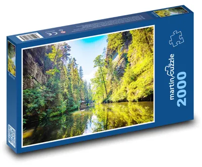 Obrázok produktu pre Puzzle 2000 Rieka v lesnej rokline - martinpuzzle
