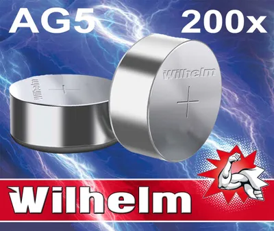 Produktbild von 200 AG5 Wilhelm Knopfzellen Knopfbatterien Uhrenbatterien LR754, LR48, 193, 393 1,5V
