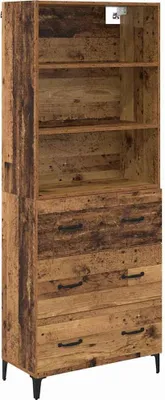 Zdjęcie produktu dla Highboard z szufladą Stare drewno 69,5 x 34 x 180 cm