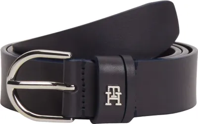 Image de Ceinture pour femmes Tommy Hilfiger, modèle Essential Effortless, largeur de 3 cm, avec boucle à épingle, couleur bleu