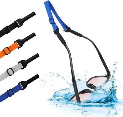 Image de Cordon de lunettes de sport en silicone - cordon universel pour lunettes de soleil - pour hommes, femmes et enfants - bleu - 4 couleurs