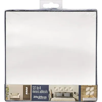 Immagine prodotto di Set di specchi Tendance quadrati 4 pezzi in vetro 20x20x0,2 cm Decorazione per bagno