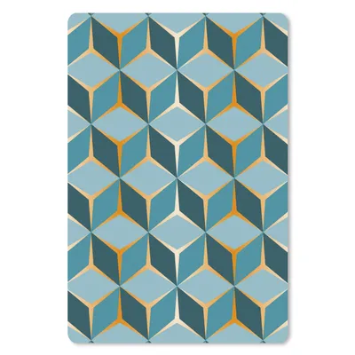 Produktbild von MuchoWow® Mauspad Mousepad Gold - Blau - Muster 18x27 cm - Mousepads - Maus Mat - Pad - Mausunterlage