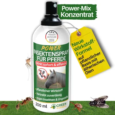 Produktbild von Insektenspray Abwehrspray Power-Konzentrat 200 ml - Pferde Insektenspray, Pferde Spray Insekten, Pferde Insektenschutz - Für Fell, Stall & Ausrüstung