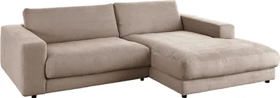 Produktbild von KAWOLA Sofa MADELINE Ecksofa Cord taupe Longchair rechts