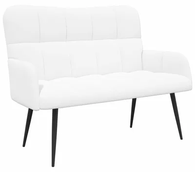 Obrázok produktu pre vidaXL dvojmiestna pohovka, biela, 115 x 61 x 87 cm, látka